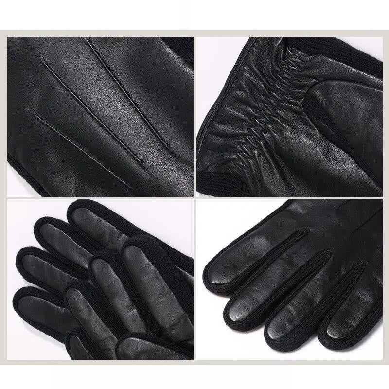 Gants d'hiver pour hommes en cuir doublés polaire compatibles avec les écrans tactiles - image 4