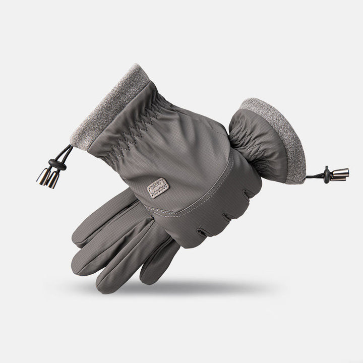 Gants d'hiver pour hommes, imperméables, chauds et tactiles, pour l'extérieur et les activités de plein air - Gris - image 1