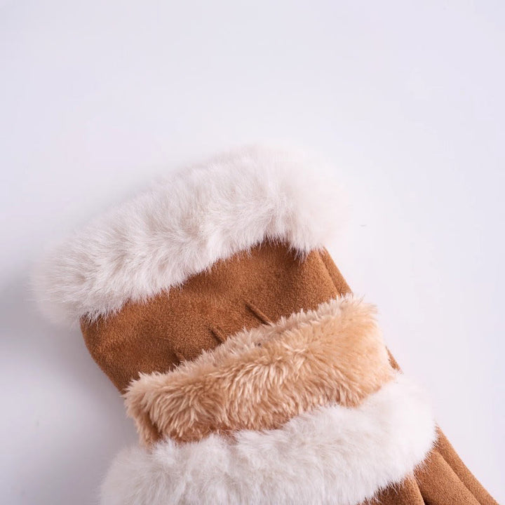 Gants d'hiver chauds en velours pour femmes, en daim tactile. - image 2