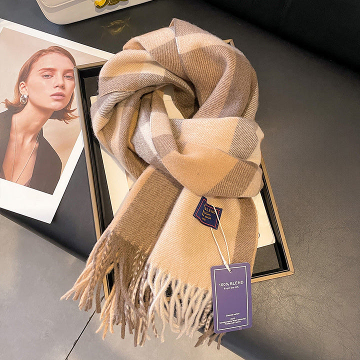 Écharpe d'hiver douce et confortable à carreaux classiques pour femme - Style n° 6 - image 5