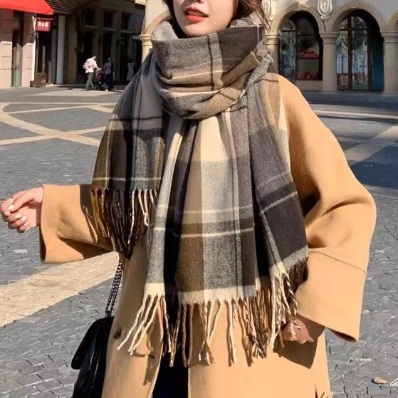 Écharpe d'hiver douce et confortable à carreaux classiques pour femme - Style n° 2 - image 1