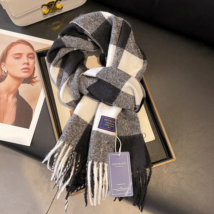 Écharpe d'hiver douce et confortable à carreaux classiques pour femme - Style n° 4 - image 3