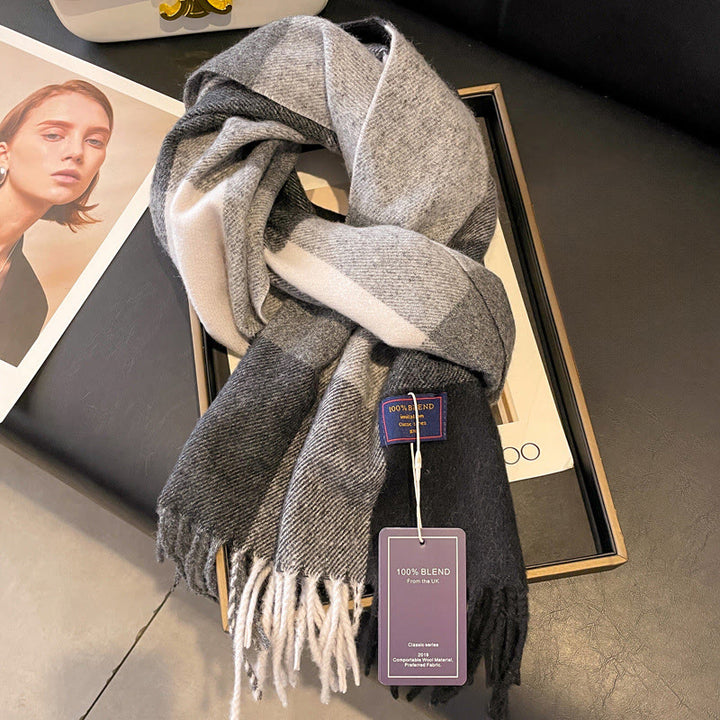 Écharpe d'hiver douce et confortable à carreaux classiques pour femme - Style n° 9 - image 8