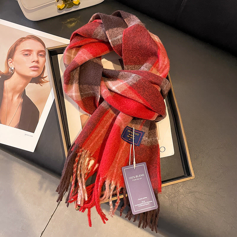 Écharpe d'hiver douce et confortable à carreaux classiques pour femme - Style n° 1 - image 0