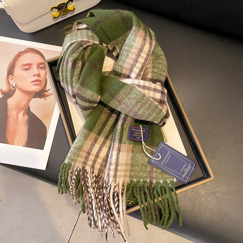 Écharpe d'hiver douce et confortable à carreaux classiques pour femme - Style n° 5 - image 4