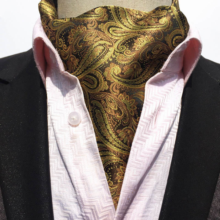 Écharpe-cravate homme rétro à imprimé floral géométrique multicolore - Style n° 6 - image 6