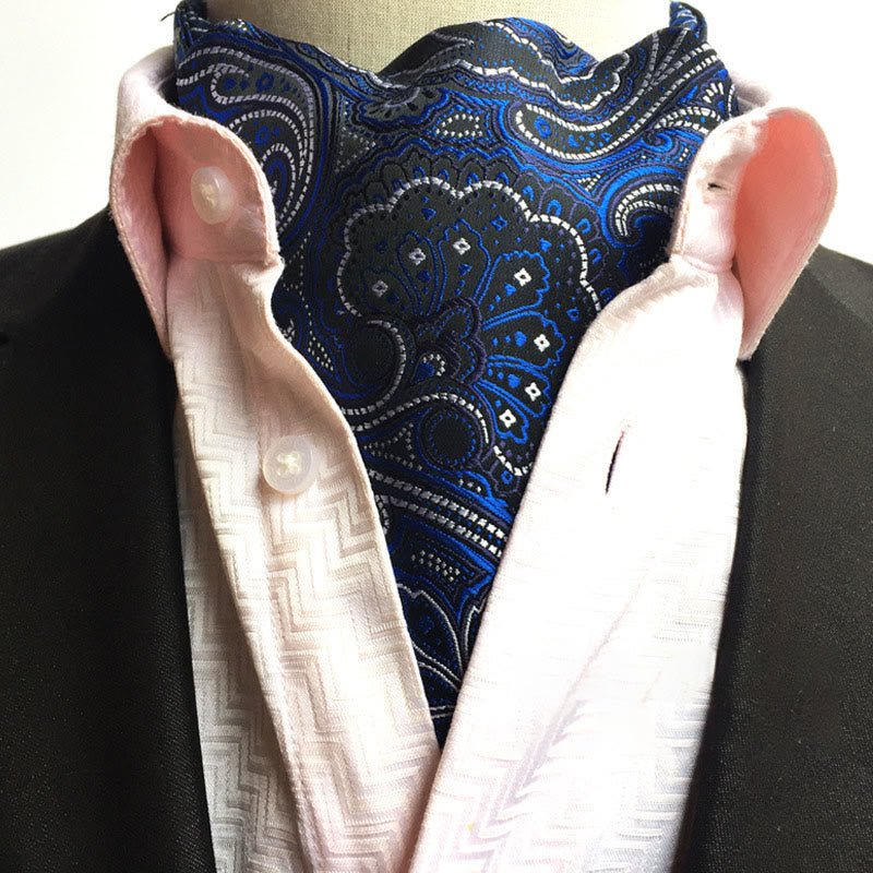 Écharpe-cravate homme rétro à imprimé floral géométrique multicolore - Style n° 11 - image 11