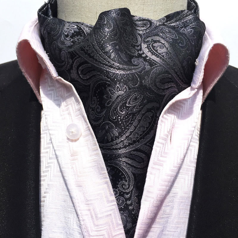 Écharpe-cravate homme rétro à imprimé floral géométrique multicolore - Style n° 5 - image 5