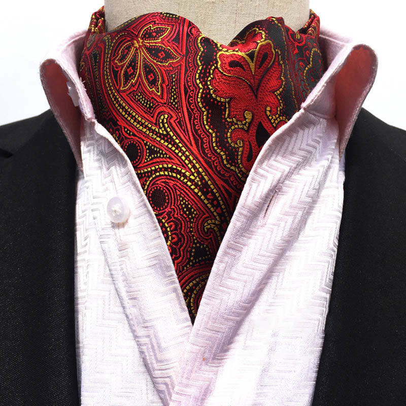 Écharpe-cravate homme rétro à imprimé floral géométrique multicolore - Style n° 7 - image 7