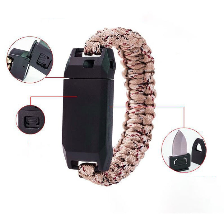 Bracelet tissé avec sifflet de survie en extérieur et couteau - Style n° 1 - image 1