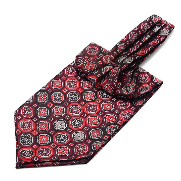 Écharpe-cravate homme rétro à imprimé floral géométrique multicolore - image 4