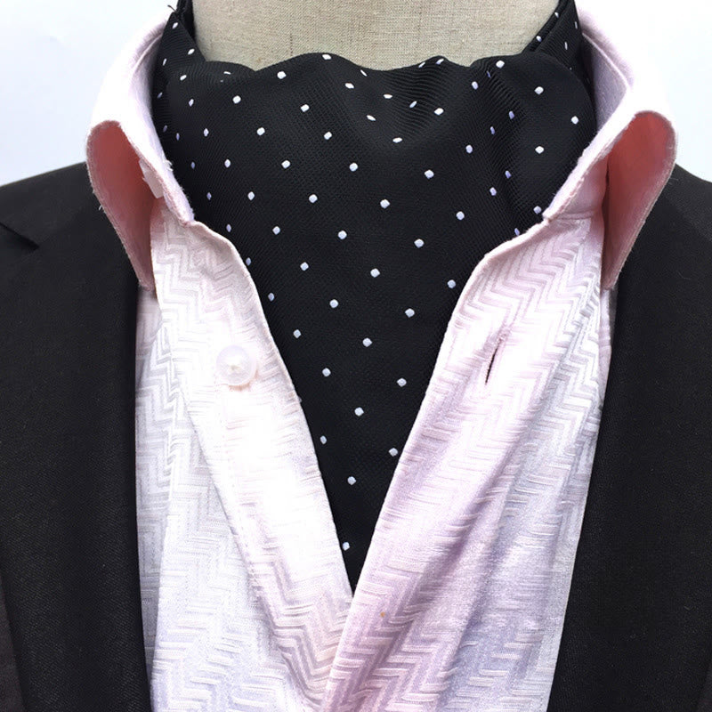 Écharpe-cravate homme rétro à imprimé floral géométrique multicolore - Style n° 14 - image 14