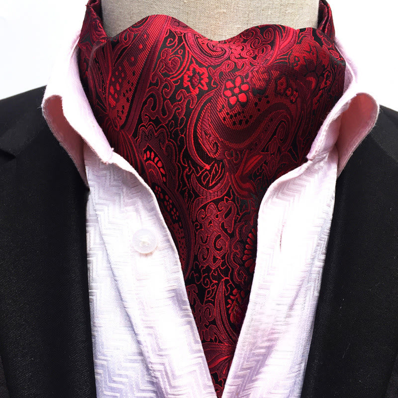Écharpe-cravate homme rétro à imprimé floral géométrique multicolore - Style n° 18 - image 18