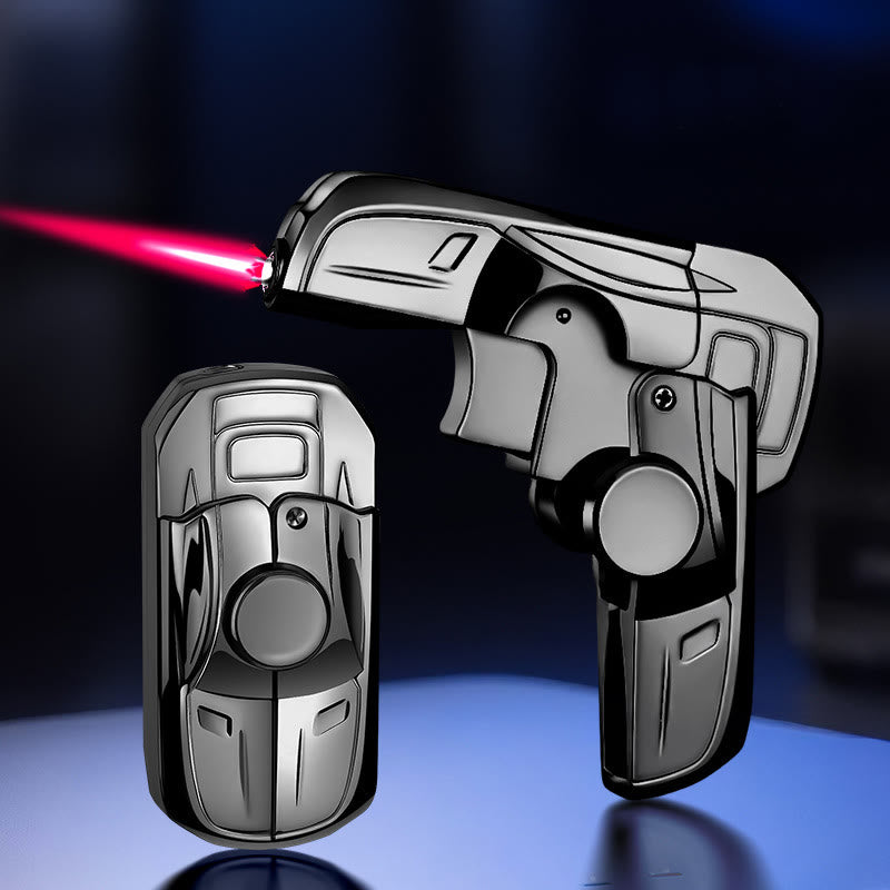 Briquet à butane rechargeable pliable en forme de voiture de course - Noir - image 1