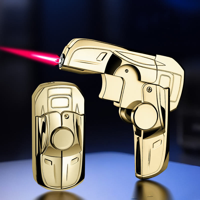 Briquet à butane rechargeable pliable en forme de voiture de course - Or - image 12