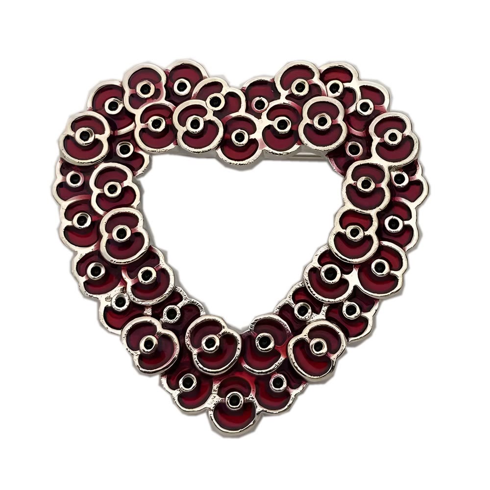 Broche bicolore Mini Coquelicot en forme de cœur avec cadre - Style n° 4 - image 6