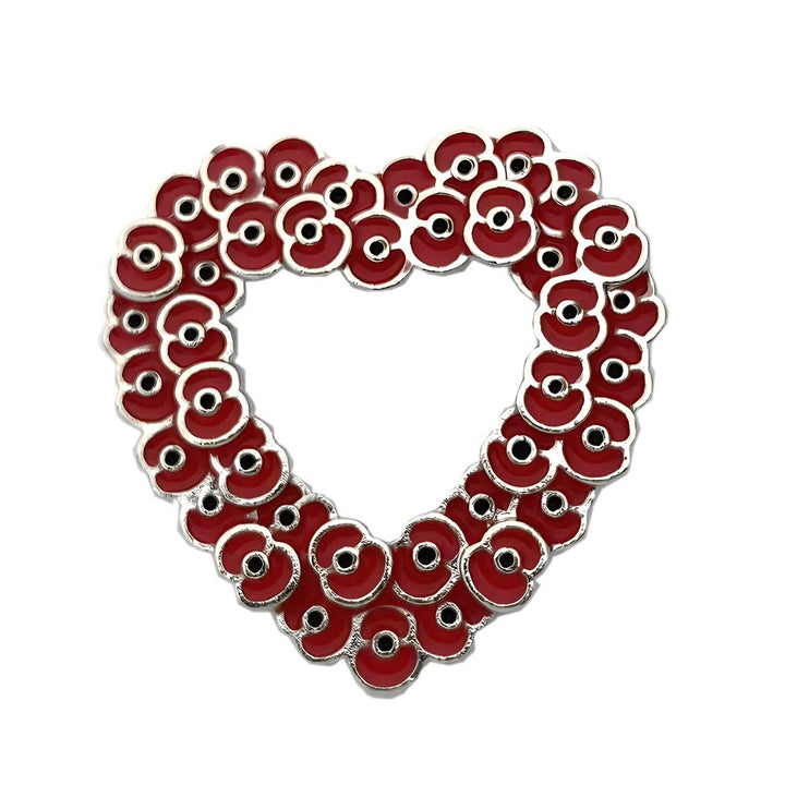 Broche bicolore Mini Coquelicot en forme de cœur avec cadre - Style n° 3 - image 5