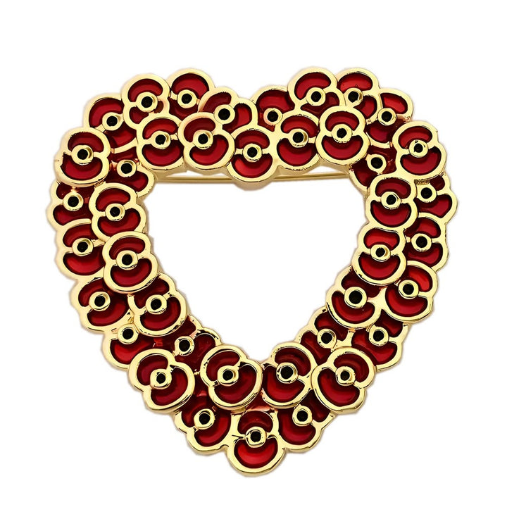 Broche bicolore Mini Coquelicot en forme de cœur avec cadre - Style n° 2 - image 4