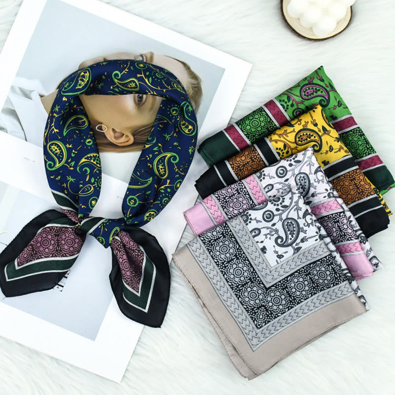 Écharpe carrée légère et élégante pour femme, à imprimé cachemire coloré, idéale en toute saison - image 0