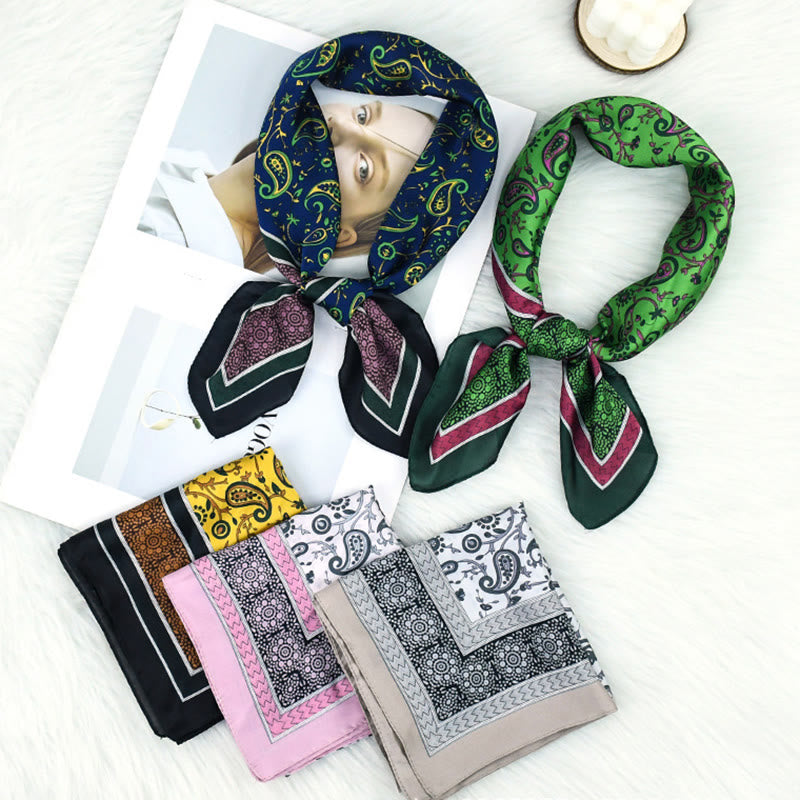 Écharpe carrée légère et élégante pour femme, à imprimé cachemire coloré, idéale en toute saison - image 1