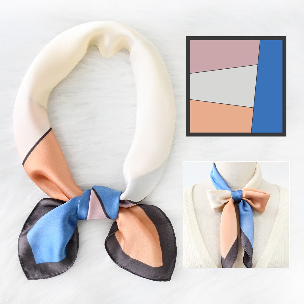 Écharpe carrée élégante en satin doux et coloré pour femme, idéale en toute saison - Style n° 1 - image 2