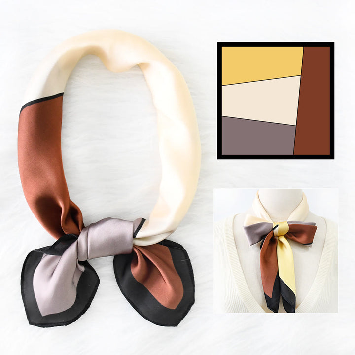 Écharpe carrée élégante en satin doux et coloré pour femme, idéale en toute saison - Style n° 2 - image 4