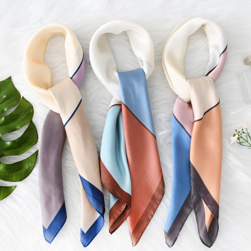 Écharpe carrée élégante en satin doux et coloré pour femme, idéale en toute saison - image 1