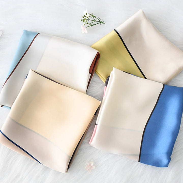 Écharpe carrée élégante en satin doux et coloré pour femme, idéale en toute saison - image 6