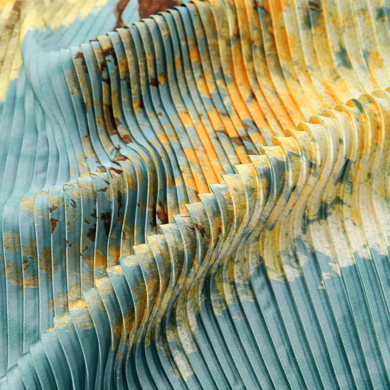 Écharpe légère et fluide à plis pour femme, motif artistique, idéale en toute saison - image 2