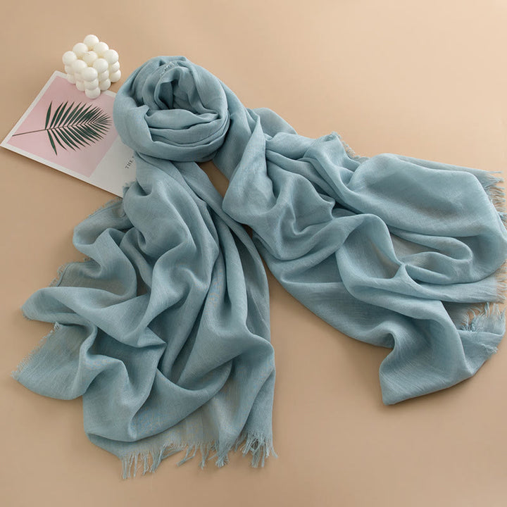 Écharpe à franges multicolore, douce comme un nuage, légère, respirante et polyvalente pour femme - Style n° 10 - image 9
