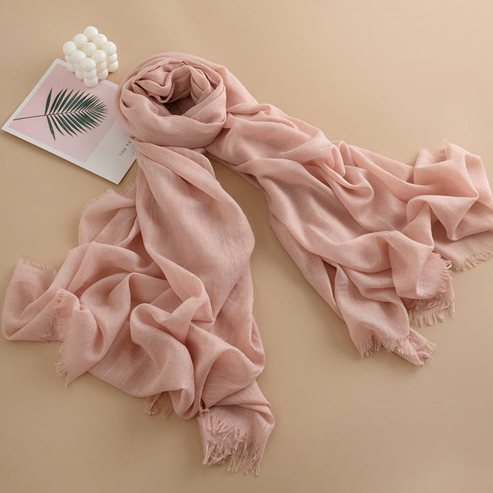 Écharpe à franges multicolore, douce comme un nuage, légère, respirante et polyvalente pour femme - Style n° 15 - image 14