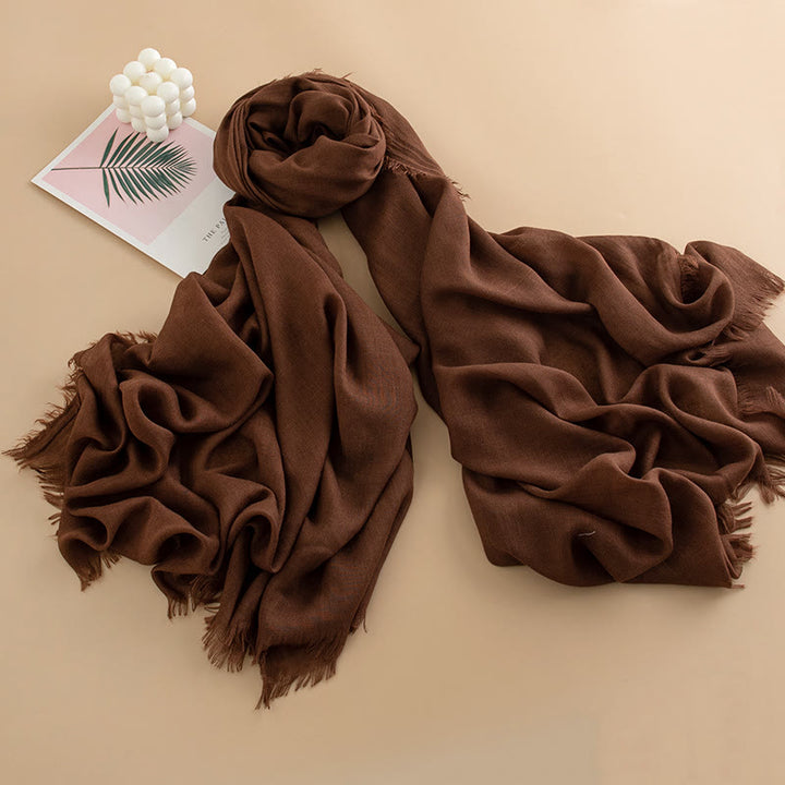 Écharpe à franges multicolore, douce comme un nuage, légère, respirante et polyvalente pour femme - Style n° 25 - image 24