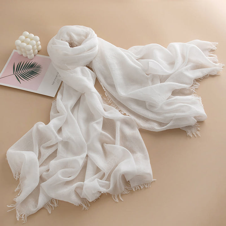 Écharpe à franges multicolore, douce comme un nuage, légère, respirante et polyvalente pour femme - Style n° 1 - image 0