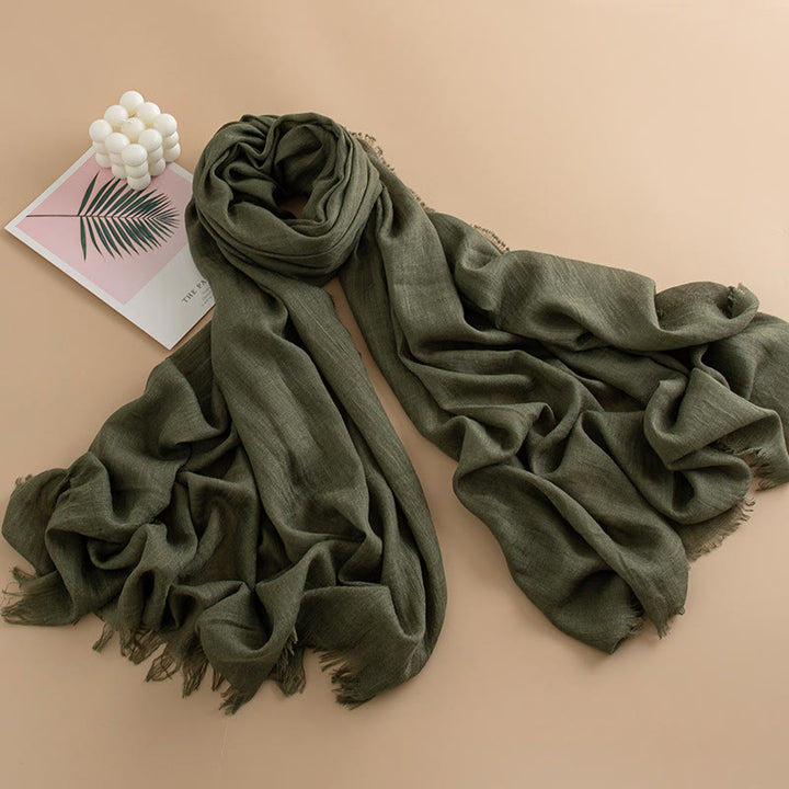 Écharpe à franges multicolore, douce comme un nuage, légère, respirante et polyvalente pour femme - Style n° 16 - image 15