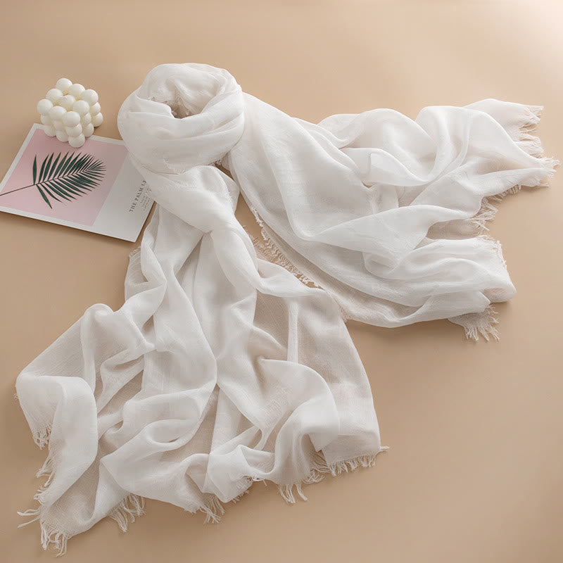 Écharpe à franges multicolore, douce comme un nuage, légère, respirante et polyvalente pour femme - Style n° 1 - image 0