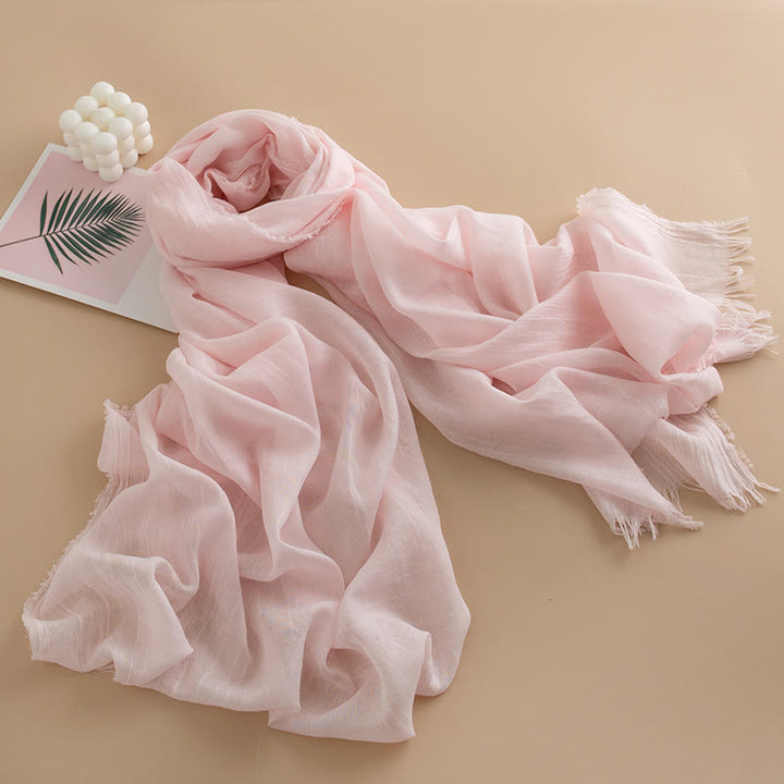 Écharpe à franges multicolore, douce comme un nuage, légère, respirante et polyvalente pour femme - Style n° 14 - image 13