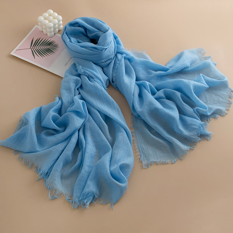 Écharpe à franges multicolore, douce comme un nuage, légère, respirante et polyvalente pour femme - Style n° 9 - image 8