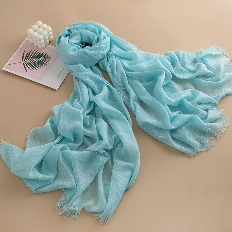 Écharpe à franges multicolore, douce comme un nuage, légère, respirante et polyvalente pour femme - Style n° 11 - image 10