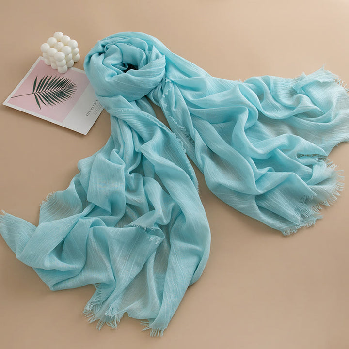 Écharpe à franges multicolore, douce comme un nuage, légère, respirante et polyvalente pour femme - Style n° 11 - image 10