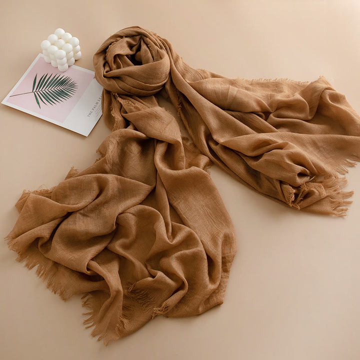 Écharpe à franges multicolore, douce comme un nuage, légère, respirante et polyvalente pour femme - Style n° 7 - image 6