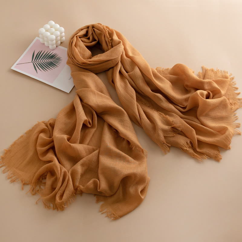 Écharpe à franges multicolore, douce comme un nuage, légère, respirante et polyvalente pour femme - Style n° 6 - image 5