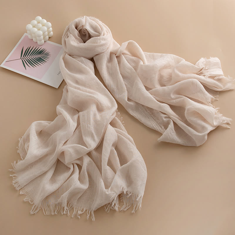Écharpe à franges multicolore, douce comme un nuage, légère, respirante et polyvalente pour femme - Style n° 5 - image 4