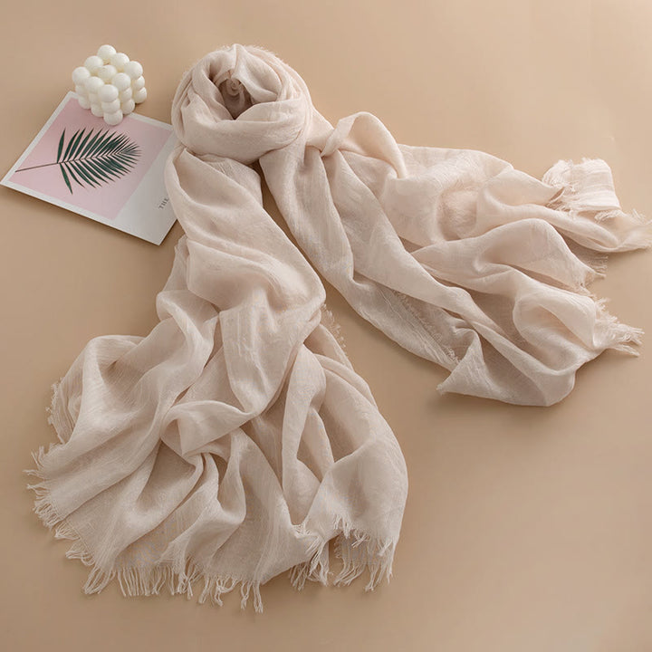 Écharpe à franges multicolore, douce comme un nuage, légère, respirante et polyvalente pour femme - Style n° 5 - image 4