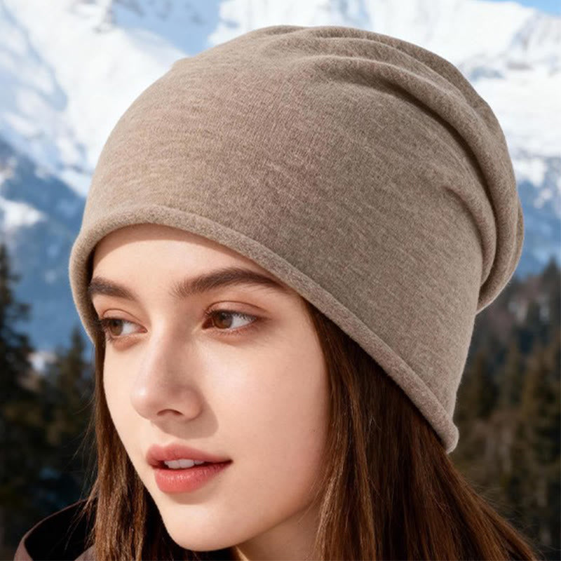Bonnet d'hiver chaud et confortable en maille multicolore douce pour femme - image 0