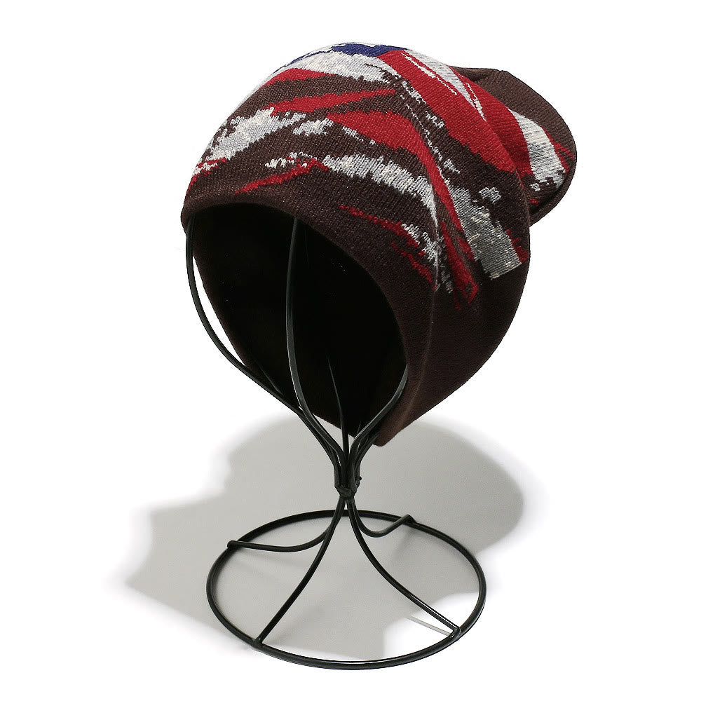 Bonnet tricoté multicolore à motif drapeau américain vieilli pour homme - image 2