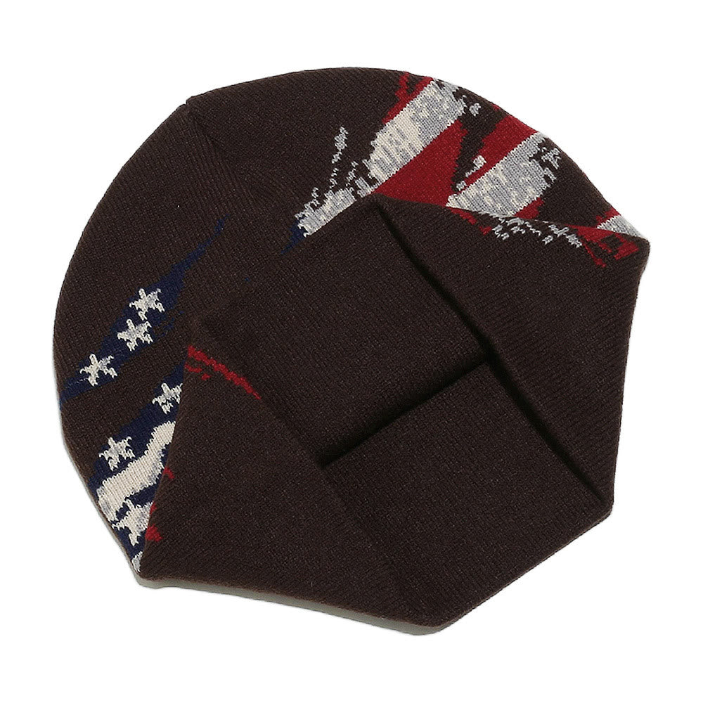 Bonnet tricoté multicolore à motif drapeau américain vieilli pour homme - image 4