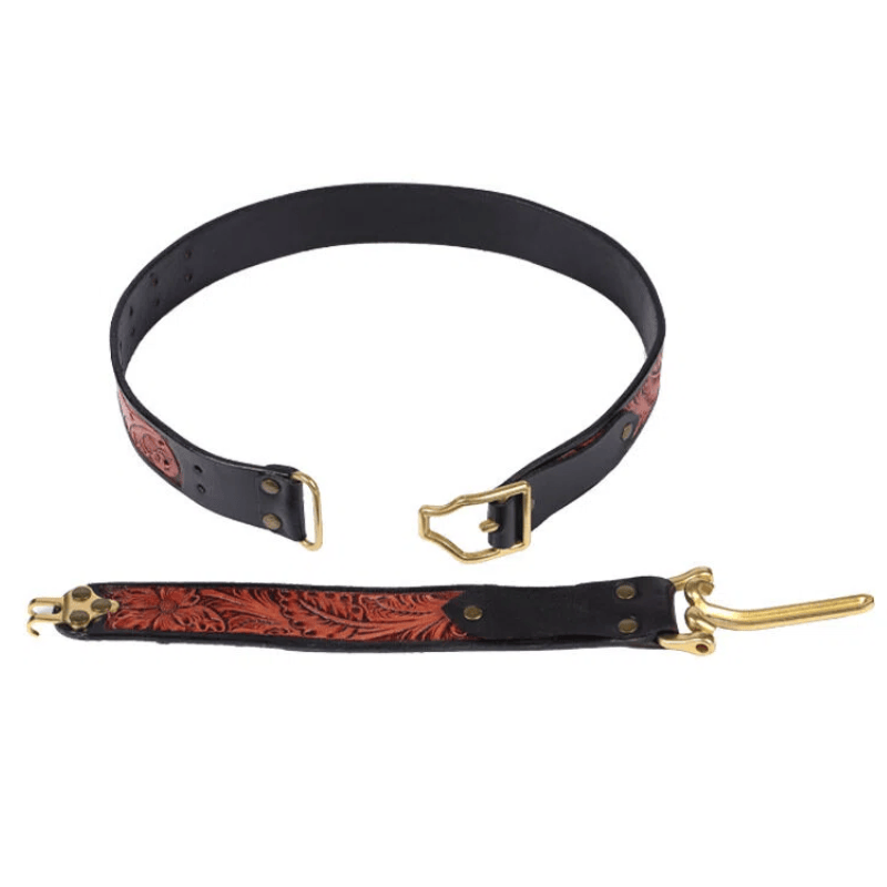 Ceinture en cuir sculpté à boucle dorée style chevalier rétro pour homme - image 2