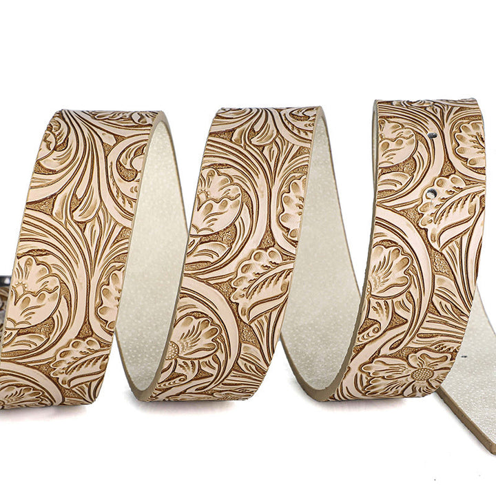 Ceinture en cuir pour homme avec boucle ovale argentée rétro - image 4