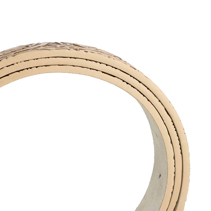 Ceinture en cuir pour homme avec boucle ovale argentée rétro - image 5