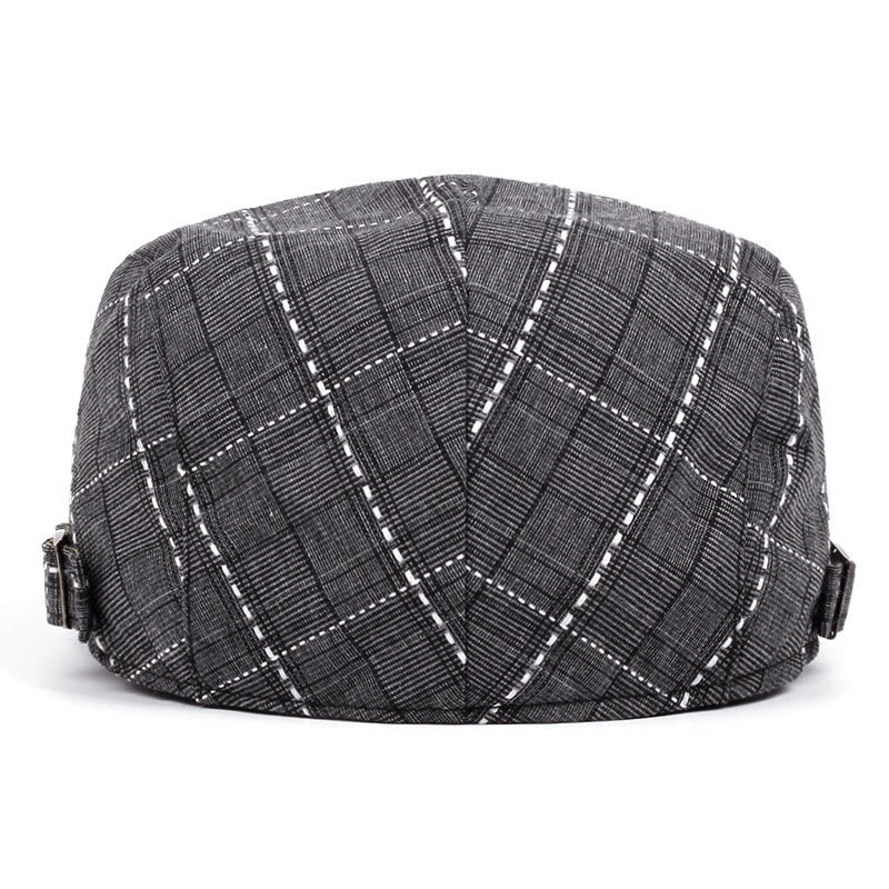 Béret rétro à carreaux pour homme avec boucle réglable - image 3